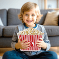 thumbnail image 6 of SHENSHA  6 Pack Popcorn Containers, Plastic Movie Theater Style Popcorn Container Set, Red & White Striped Classic Popcorn Boxes for Movie Night, Reusable (Square, 9" x 9" x 6"), 6 of 8
