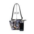 thumbnail image 5 of Single Shoulder Bag Rivet Bag 7.48×7.48×3.94in Removable Shoulder Belt Can Be Held Or Diagonal Across A Variety Of Matching Styles Dark Grey And White Gold Marble, 5 of 6