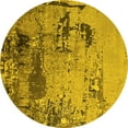 thumbnail image 1 of Ahgly Company Machine Washable Indoor Round Oriental Yellow Industrial Area Rugs, 7' Round, 1 of 4