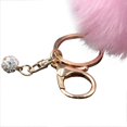 thumbnail image 4 of Colorful Faux Rabbit Fur Ball Pompom Keychain Phone Handbag Charm Pendant for Women Black, 4 of 4