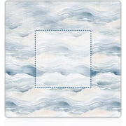 Blue White Ocean Mahjong Mat 31.5 x 31.5in, Non-Slip Quiet for American Mahjong Game Night
