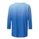 thumbnail image 4 of ICHUANYI Clearance Women's Fashion Printed Loose T-shirt 3/4 Sleeves Blouse Round Neck Casual Tops(Sky Blue, S) ICHUANYI WER2023080903707, 4 of 5