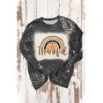 thumbnail image 2 of ABPHQTO Top negro de manga larga con estampado gráfico de leopardo y calabaza de Thankful para mujer, 2 of 5