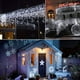 thumbnail image 3 of 8 modos de luces LED de carámbano, 65.6 pies, 640 LED, 120 gotas, cadena de luces de hadas, cortina extensible, cadena de luces de Navidad para dormitorio, patio, jardín, boda, fiesta (blanco frío) Ormromra CJWUS-3413, 3 of 8