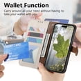 thumbnail image 6 of Leather For Google Pixel 10 Pro XL Case Leaf buckle zipper wallet  3-card  Flip Wallet Leather Case With Card Holder Magnetic Closure  Phone Cases Cover,White,For Pixel 10 Pro XL, 6 of 7