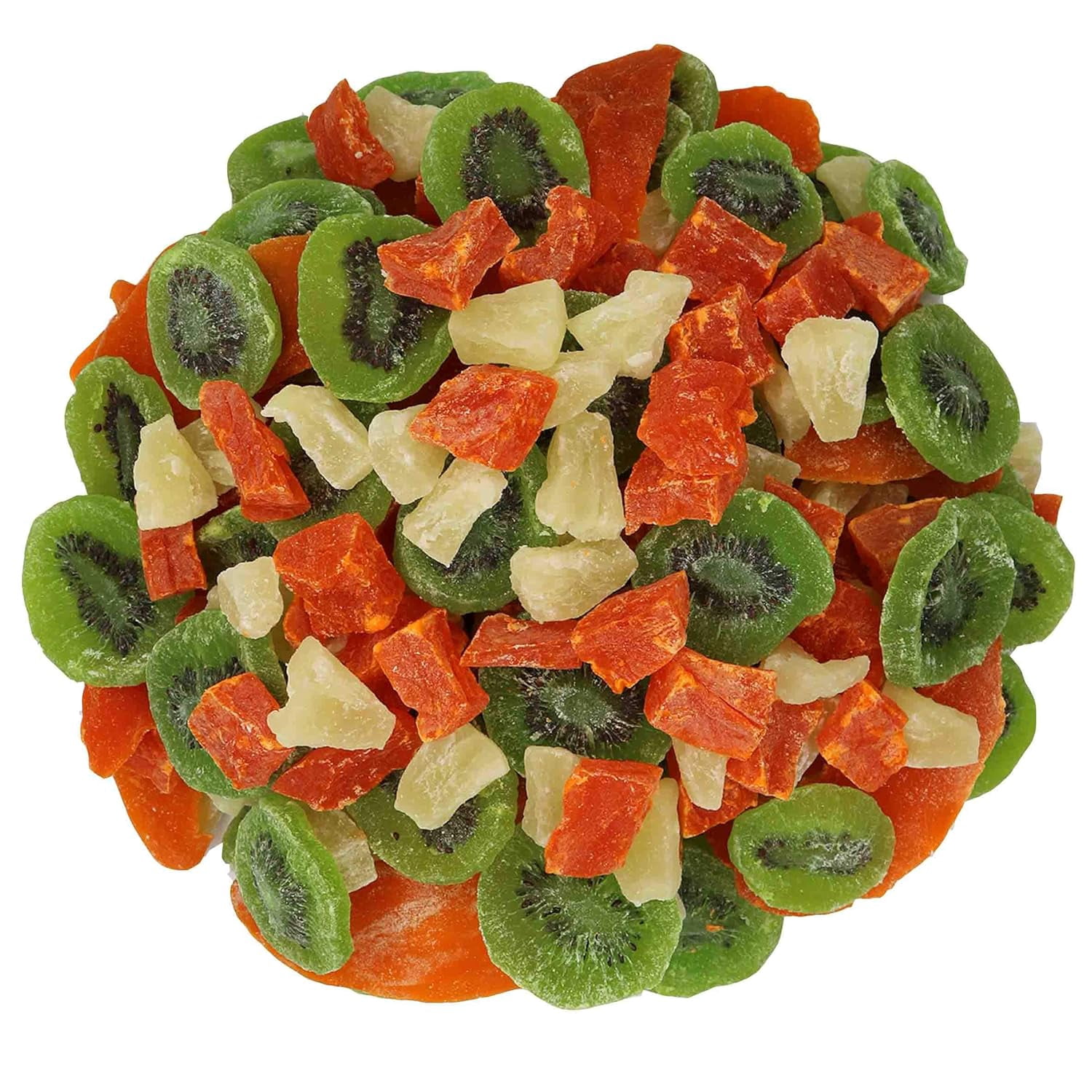 FirstChoiceCandy Dried Mixed Tropical Fruit (Papaya chunks, Kiwi slices, Mango slices and Pineapple Chunks - 2 Pound )