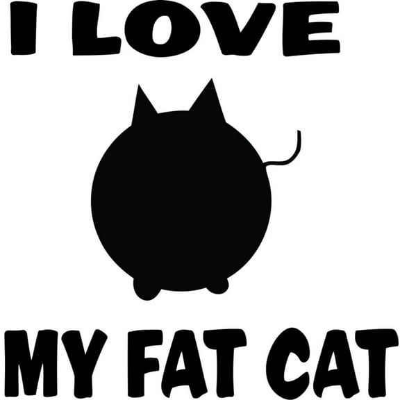 Do It Yourself Wall Decal Sticker I Love My Fat Cat 10x10"