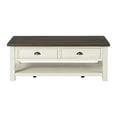 thumbnail image 5 of Martin Svensson Home Solid Wood Coffee Table, Cream White with Brown Top, 5 of 5