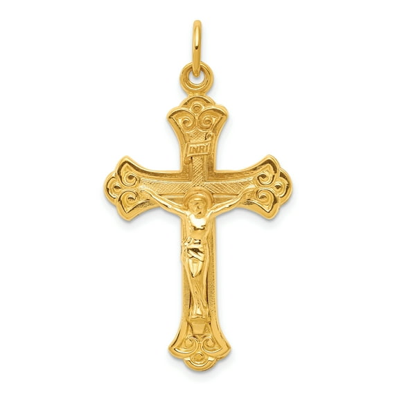 Sterling Silver 24k Gold-Plated INRI Crucifix Pendant