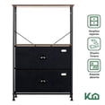 thumbnail image 2 of Cómoda Cajonera 2 Pzas Mesa Buro De Noche Con Estante y 2 Cajones MDF y Tela Kingshouse negro Estandar, 2 of 8