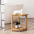 thumbnail image 2 of Taburete de ducha de esquina VICTORY RELAX de madera de acacia con almacenamiento, 2 of 9
