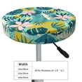 thumbnail image 4 of Pofeuu Tropical Floral Print Round Bar Stool Covers - Super Soft and Washable Elastic Stool Cushion Slipcover Easy Clean Velvet-14 inch, 4 of 7