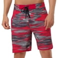 thumbnail image 1 of INSPIRE CHIC Shorts de ba?o con estampado de color en contraste de cintucon cordón de verano pahombre rojo 32, 1 of 6