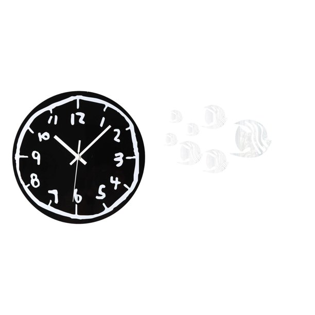 Reloj de pared,Reloj de pared silencioso y decorativo que no hace tictac,Reloj moderno de 12 pulgadas para pared de casa o oficina,sencillo.,Adhesivo de pared,Calcomanías de pared de peces