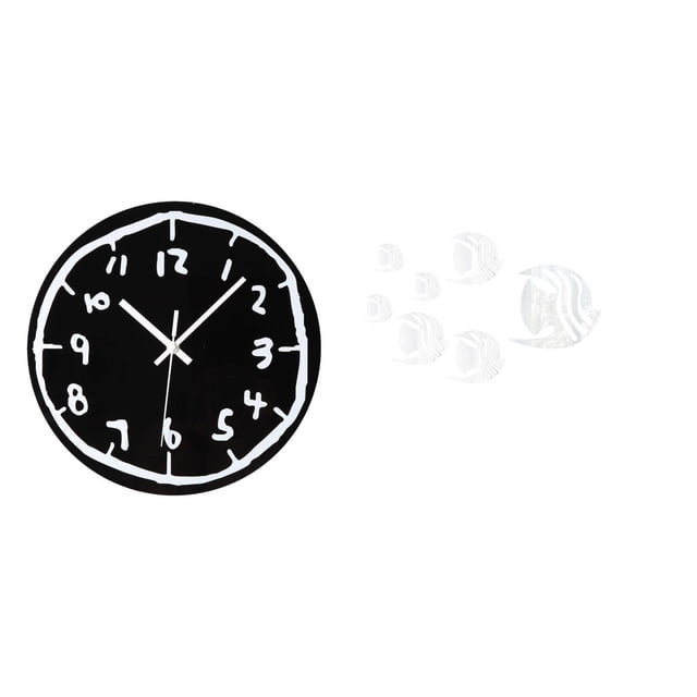 Reloj de pared,Reloj de pared silencioso y decorativo que no hace tictac,Reloj moderno de 12 pulgadas para pared de casa o oficina,sencillo.,Adhesivo de pared,Calcomanías de pared de peces