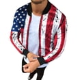 thumbnail image 2 of Dvkptbk Men's Printed Zipper Jacket Casual Small Stand-up Collar Jacket Spring Fall Jacket Long-sleeved Lightweight Jacket, 2 of 5