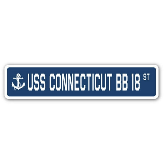 USS CONNECTICUT BB 18 Street Sign us navy ship veteran sailor gift