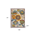thumbnail image 5 of HomeRoots 479417 9 x 12 ft. Floral Non Skid Indoor & Outdoor Rectangle Area Rug, White, Yellow & Blue, 5 of 5