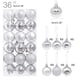 thumbnail image 2 of 36 Uds. Adornos colgantes bolas de Navidad de PVC adornos navideños (plata 6cm) JShteea Libre de BPA, 2 of 8