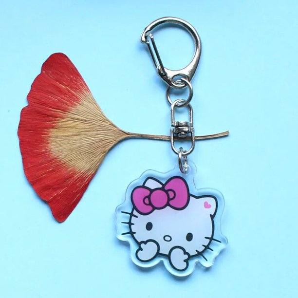 Llavero acrílico de Hello Kitty, accesorios de figuras de Anime Sanrio, colgante, cadenas de Cosplay de dibujos animados, accesorios para regalos