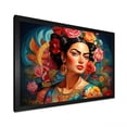 thumbnail image 2 of Designart "Pop Art Tribute Frida's Essence in Mexican Fashion" Fashion Framed Wall Art Decor - Glam Pink Pop Art Hallway Framed Wall Art Decor, 2 of 6