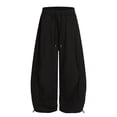 thumbnail image 4 of Resicozy Wide Leg Sweatpants for Women High Waisted Baggy Sweat Track Pants Drawstring Casual Lounge Pants with Pockets Black M, 4 of 6