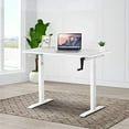 thumbnail image 3 of UNICOO® Crank Adjustable Height Standing Desk, Adjustable Sit to Stand up Desk,Home Office Table, Computer Table, Portable Writing Desk, Study Table (White Top/White Frame - NTCSET-01-WW), 3 of 8