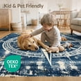 thumbnail image 4 of ODIKA 8'x10' Washable Area Rug Nautical Compass Vintage Star With Distressed Maritime Border for King Size Bedroom Under Bed, Master Suite, Non-Shedding, Easy Care, 4 of 7