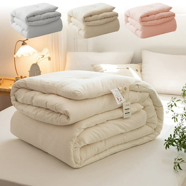 Iumwxz Throw Blankets Soybean Fiber Is Thickened In Spring and Fall By Warm Quilt In Winter By Core Fiber By Summer Quilt Comforter White Polyester