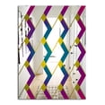 thumbnail image 2 of DESIGN ART Designart 'Purple Diamonds' Mid-Century Mirror - Decorative Printed Wall Mirror 23.7 in. wide x 31.5 in. high, 2 of 5