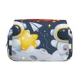thumbnail image 2 of Kdxio Astronaut And Space for Double Compartment Pen Case Oxford Organizer with Zipper Pockets for Students Artists, 2 of 7