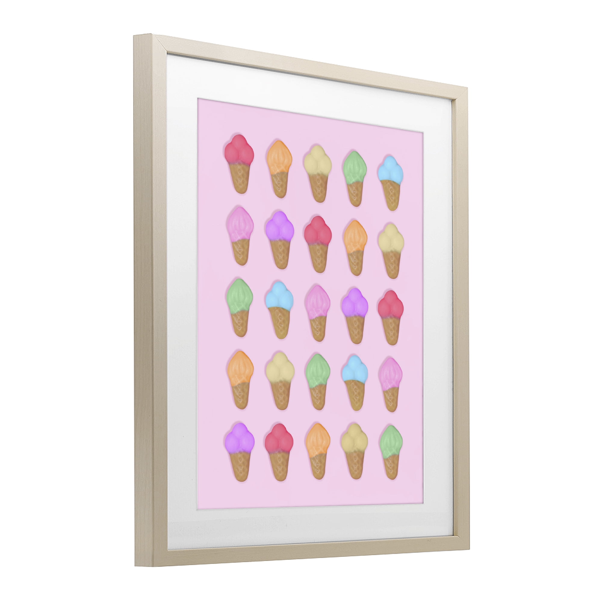 Stupell Industries Ice Cream Shaped Candies Birch Framed Print Under Glass, design by LISH Creative