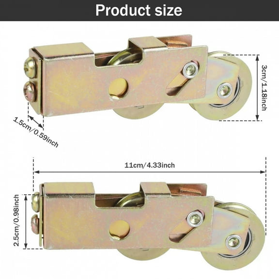 2Pcs Sliding Patio Door 1-1/4 Inch Tandem Roller Assembly Adjustable Sliding Door Wheel Replacement for Sliding Glass Door Scre
