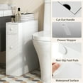 thumbnail image 5 of Topbuy Slim Bathroom Storage Cabinet Freestanding Toilet Paper Holder with Slide Out Drawers for Small Spaces White, 5 of 7