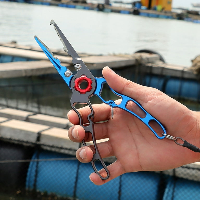 YEUHTLL Fishing Pliers,Titanium Alloy Clamp Head Fishing Gear,Saltwater  Resistant Fishing Tools,Hook Remover Braid Line Cutting 