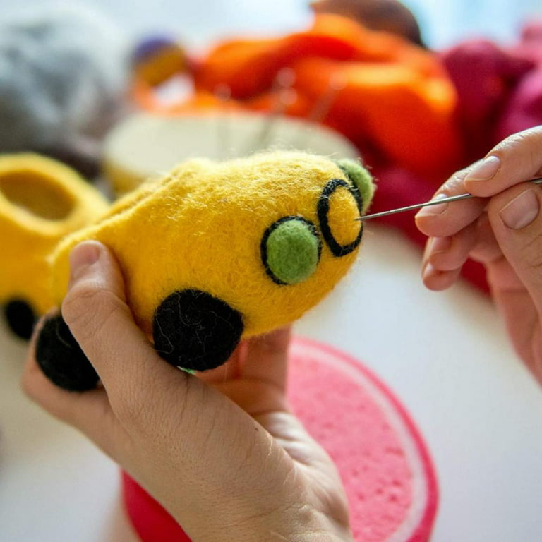 BOLLSLEY Felt Pom Poms - Fibre Wool Roving for DIY Craft Materials
