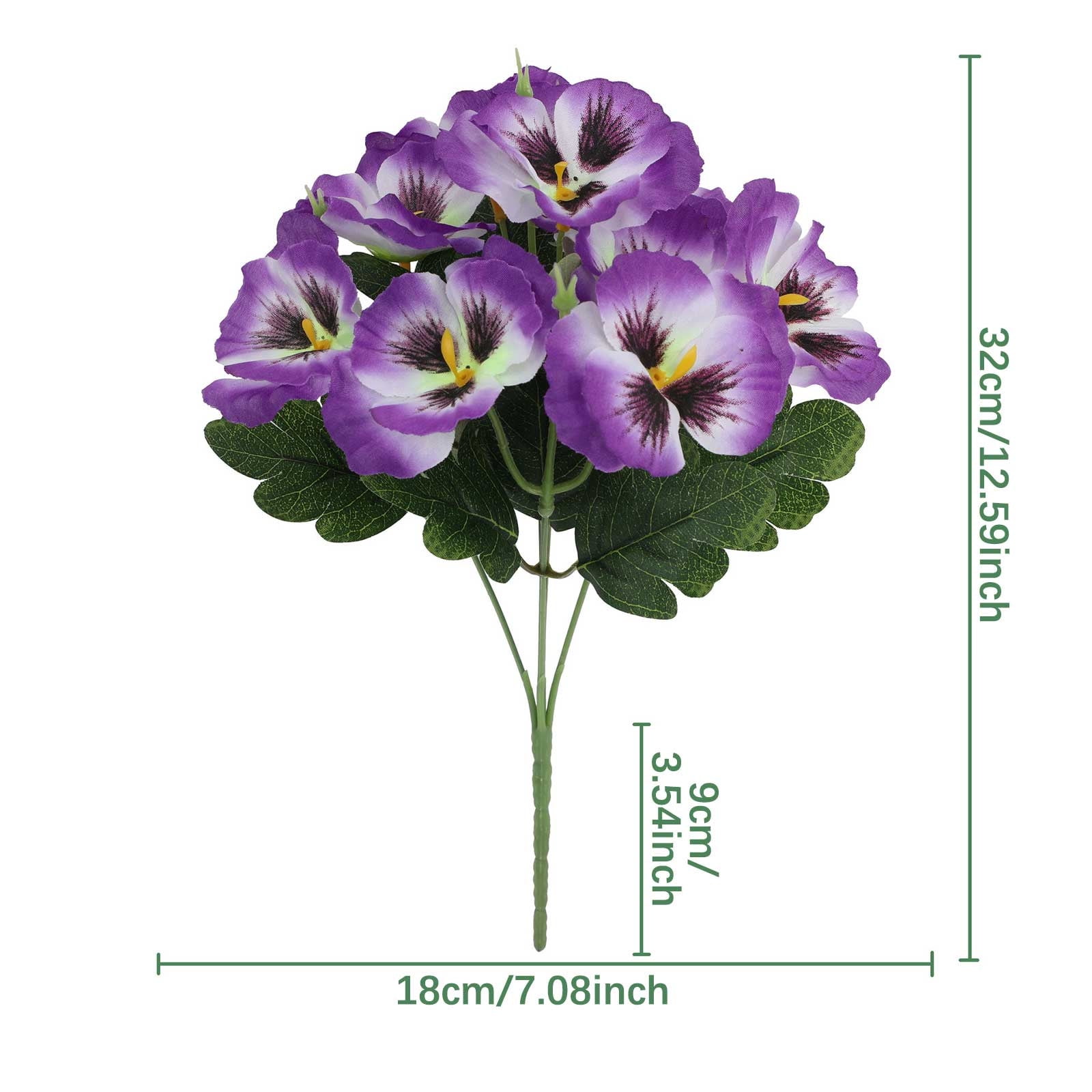 Darzheoy Artificial Pansy Flowers, UV Resistant Plastic Plants Fake Silk Faux Flowers for Outdoor Planters, Home Indoor Outside Garden Porch Window DIY Decoration
