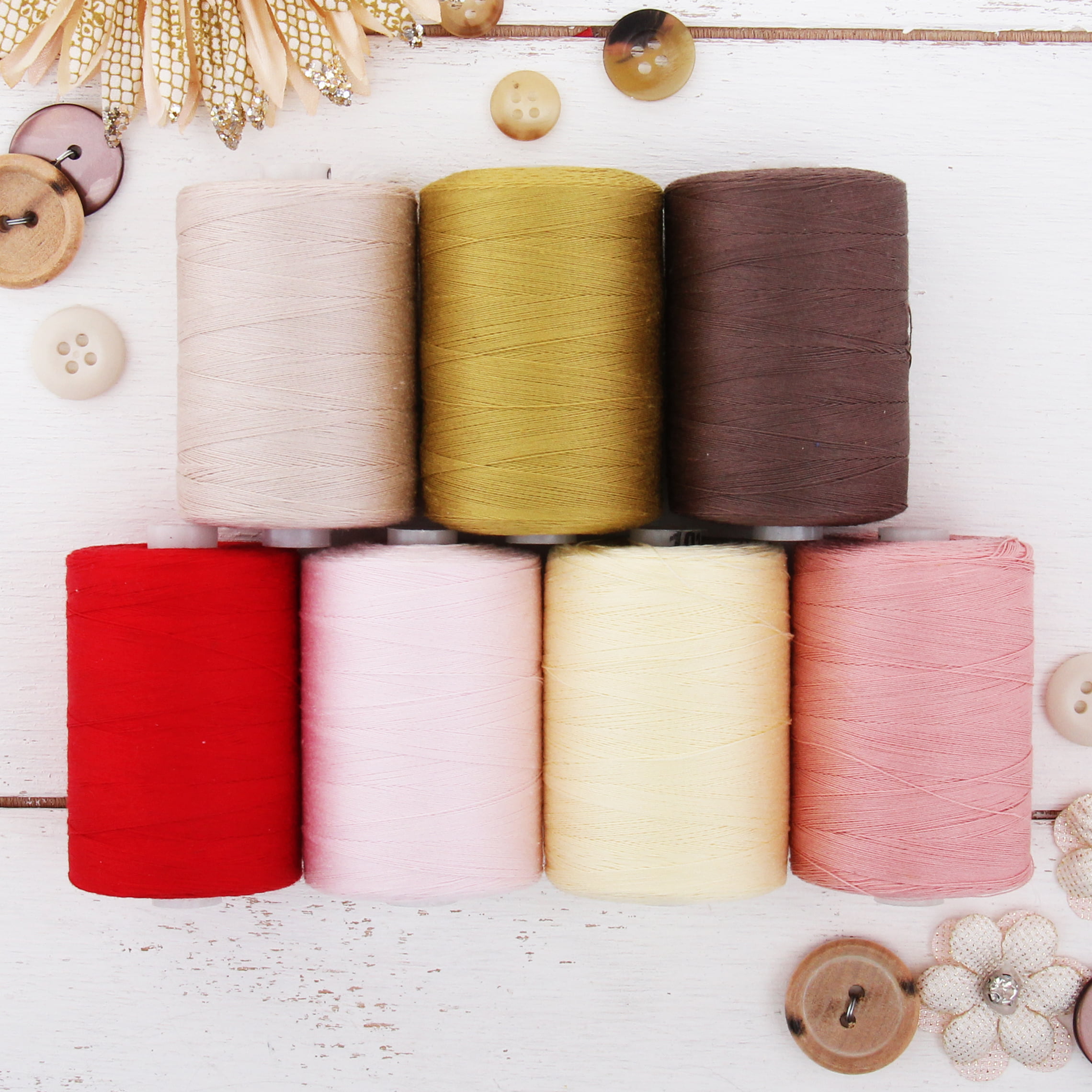 10 Beige Spools For Quilting & Sewing 50/3 Weight Long Staple & Low Lint Over 20 Other Sets Available 1000M Threadart 100% Cotton Thread Set Spools 1100 Yards