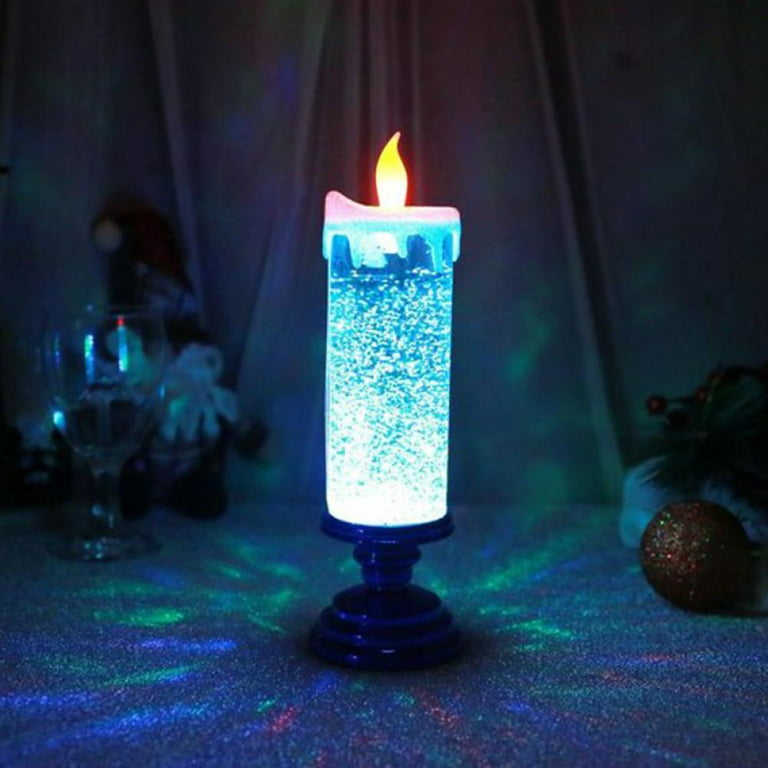 Festive Nights: LED Glitter Candle | Flameless & Color Changing!