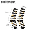 thumbnail image 2 of Zufioo Gold Flamingo Print Children's Mid-tube Socks, Contrast Color High Elastic Sports Socks - Sweat-absorbent, Warm, Suitable for Children Aged 6-10, 2 of 5