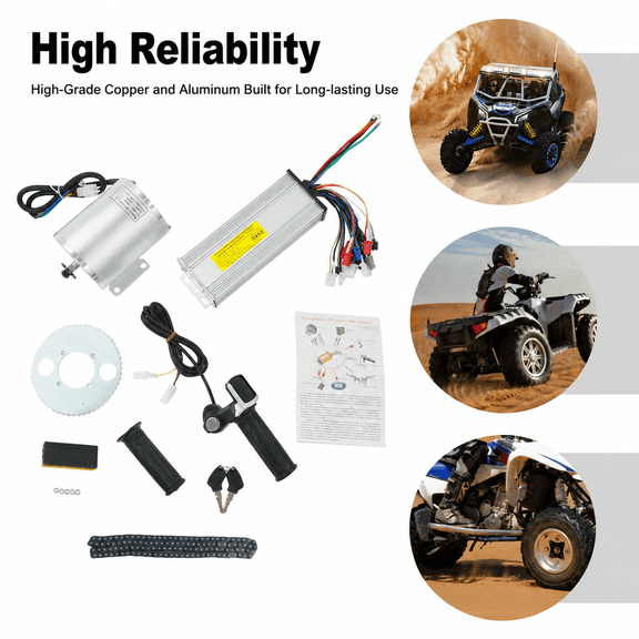 48V 2000W Electric Brushless DC Motor Kit, Electric Bike Conversion Kit with Controller, T8F Chain, Twist Throttle, LCD Display for Bicycle Scooter Go‑Kart