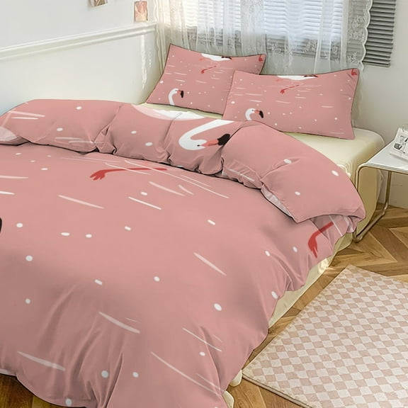 Duvet Cover Queen Size Flamingo 3 Pcs Duvet Cover Set Bedding Sets Queen Soft Breathable