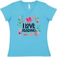 thumbnail image 3 of Inktastic Book Lover I Love Reading Women's V-Neck T-Shirt, 3 of 5