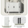 thumbnail image 3 of EUROCO 47.2" Retro Sideboard Cabinet, Curved Buffet Cabinet with 4 Doors and 3 Shelves, for Hallway, Entryway, Living Room and Bedroom,White, 3 of 8