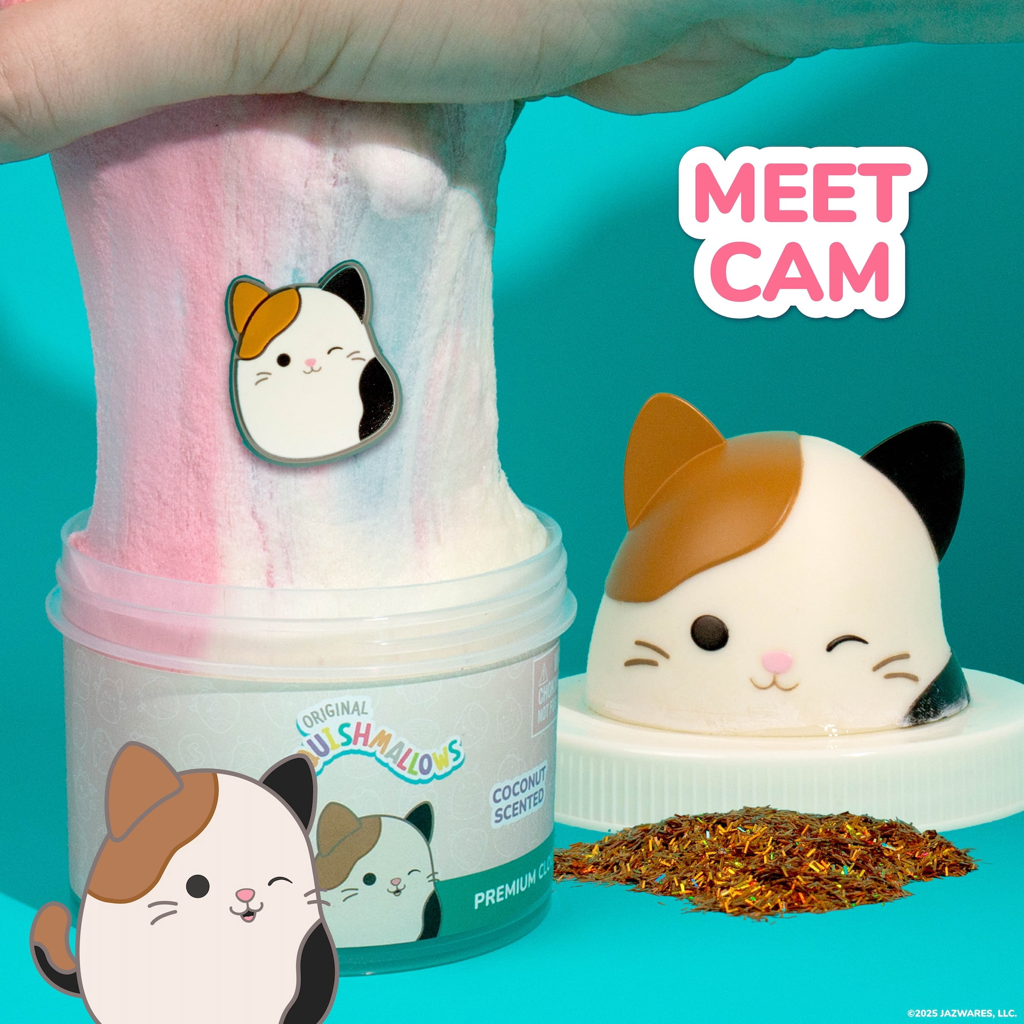 Original Squishmallows™ Cam The Cat Premium Cloud Slime, Coconut-Scented