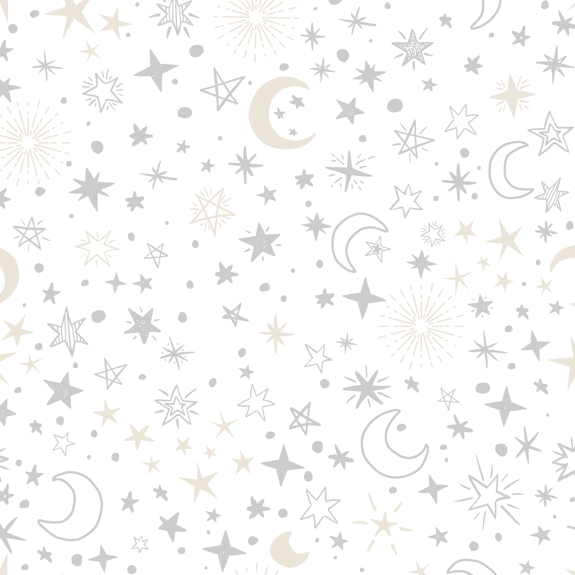 Lambs & Ivy Goodnight Moon 100% Cotton White Fitted Crib Sheet - Moon/Stars