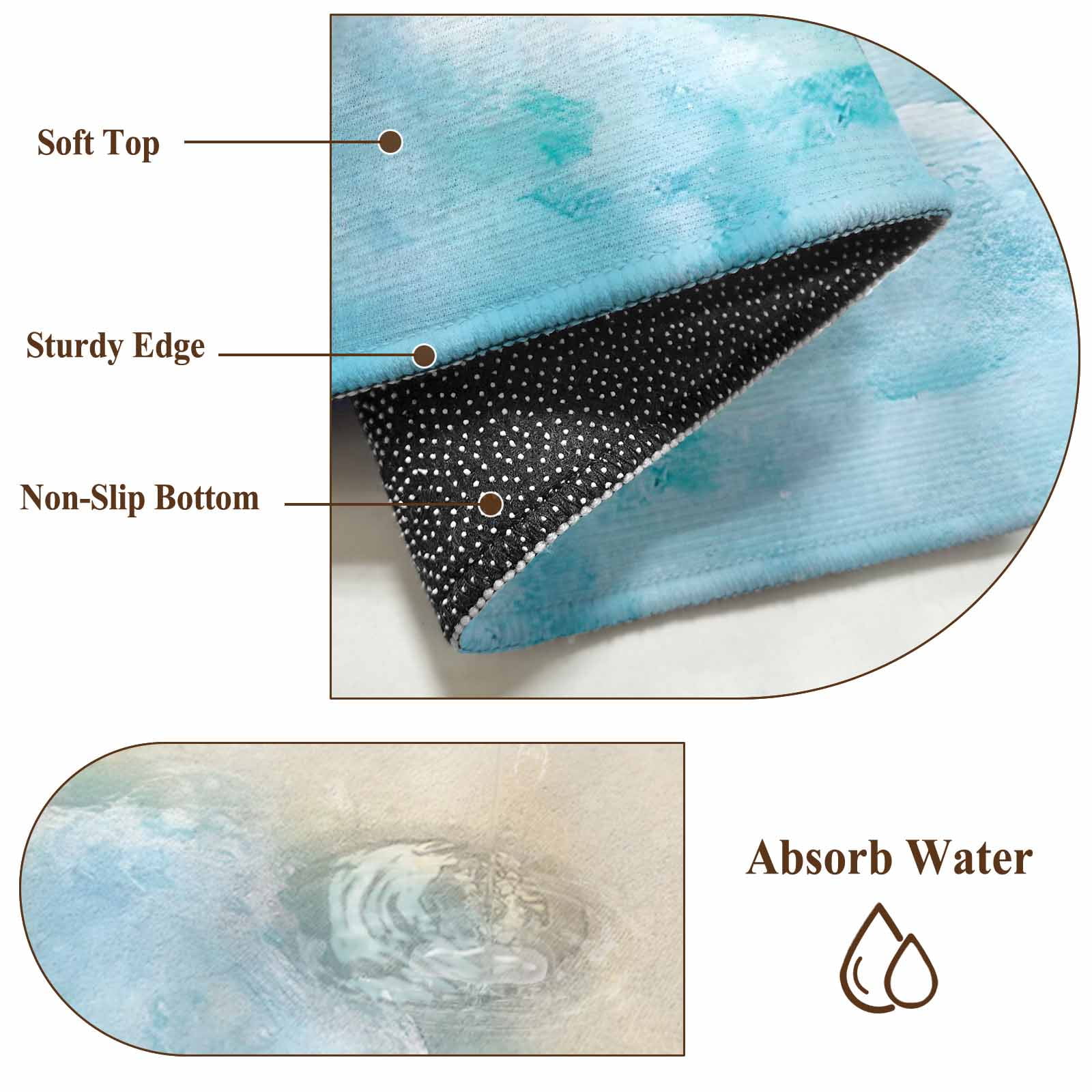 8x10 Area Rugs for Living Room, Blue Beige Non Slip Area Rugs for Kitchen Bedroom Entryway, Summer Beach Washable Carpet Runner Rug Floor Mats for Bedroom Home Decor Coastal Nautical Ocean