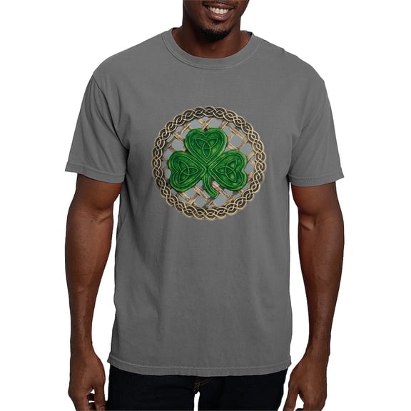 CafePress - Shamrock And Celtic Knots T Shirt - Mens Comfort Colors Shirt