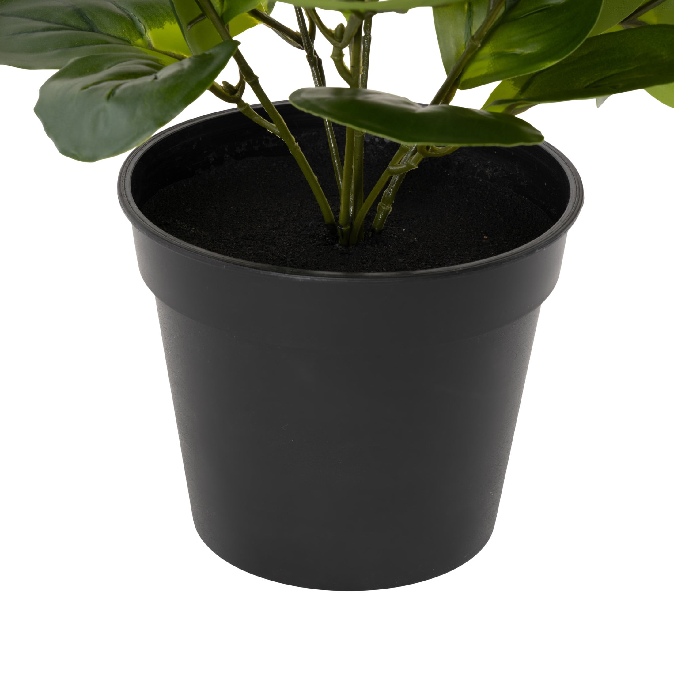 DecMode 13" Artificial Eucalyptus Plant in Realistic Leaves and Black Round Pot