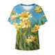 thumbnail image 4 of Camiseta de manga corta suelta con cuello en V y estampado informal a la moda de verano para mujer Pompotops hkajfhjk471214, 4 of 5